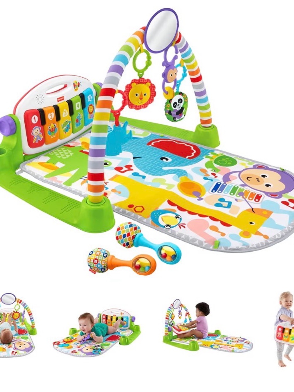 Fisher-Price Rainbow Arch Activity Play Mat with Musical Piano and Hanging Toys